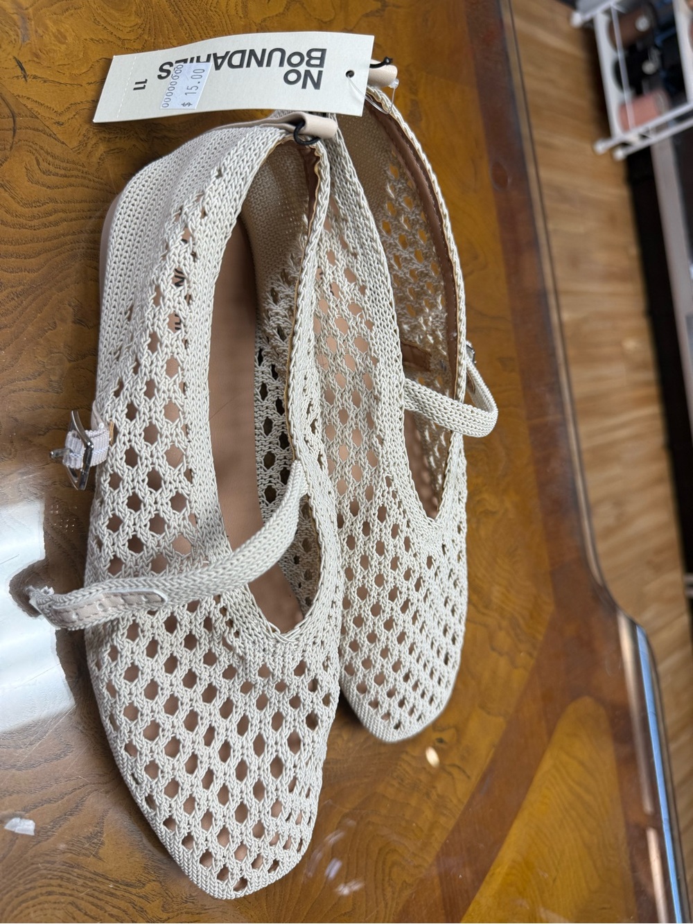 No Boundaries Cream Crochet Mary Jane Flats